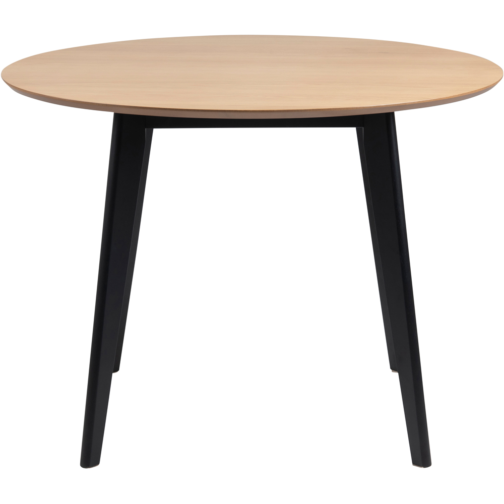 Florence Roxby 4 Seater Round Dining Table Set Oak and Black Image 4