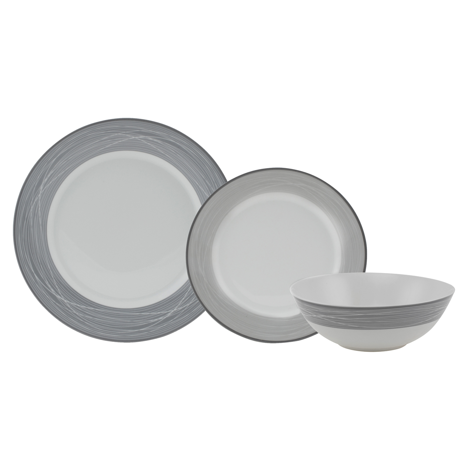 Evora Grey Porcelain 12 Piece Dinner Set Image 1