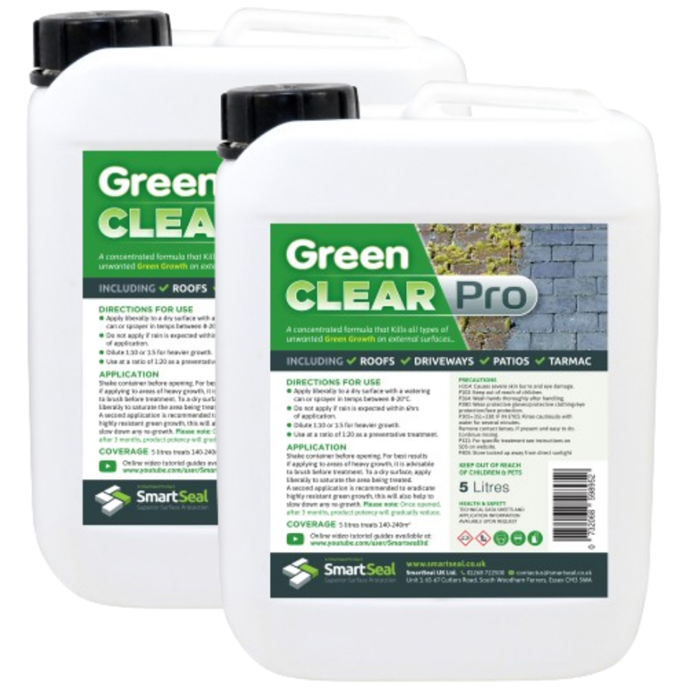 SmartSeal Green Clear Pro Lichen and Algae Killer 5L 2 Pack Image 1