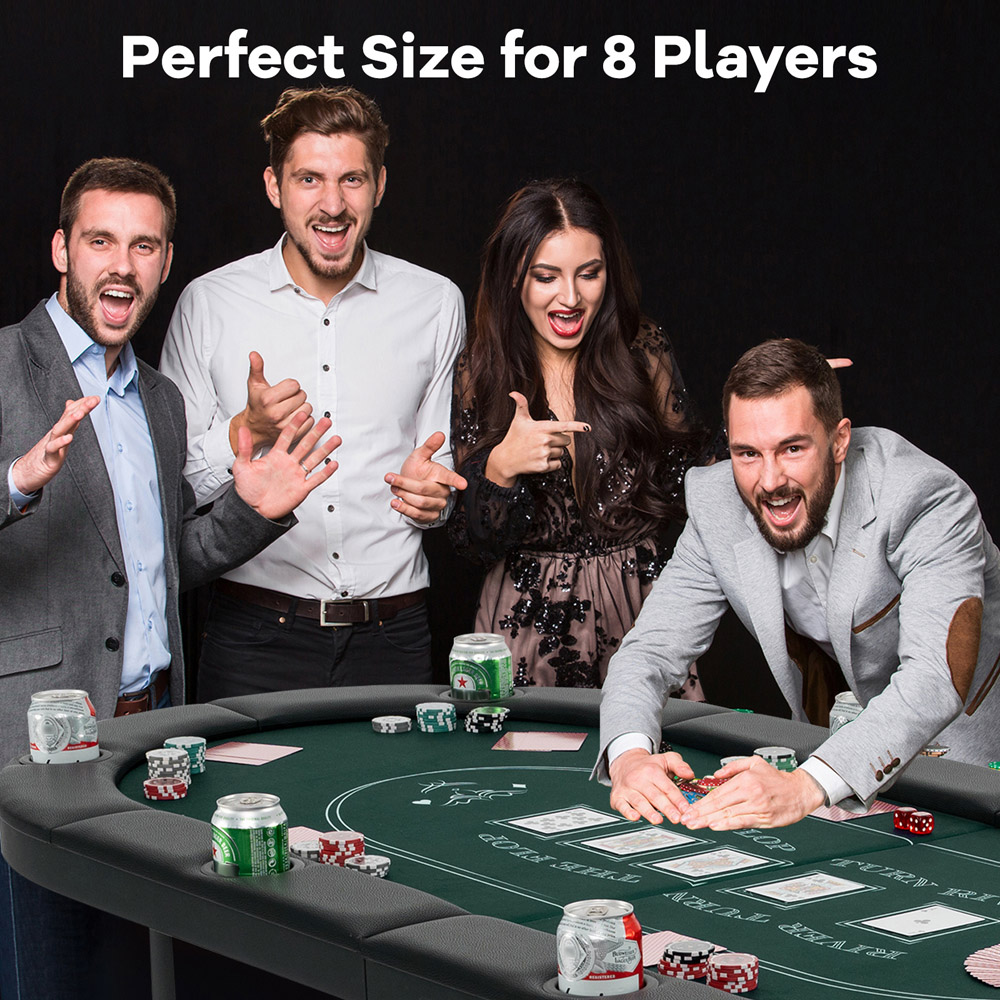 Costway Green 8 Player Foldable Poker and Card Game Table Image 3