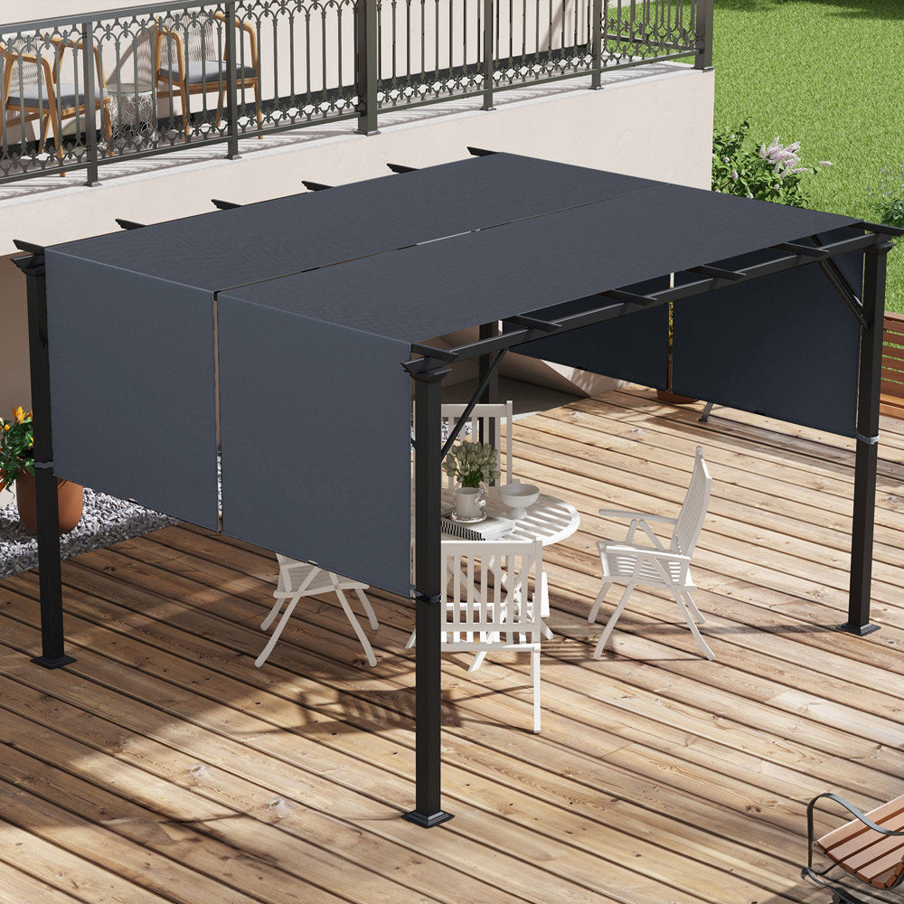 Outsunny Dark Grey Pergola Replacement Canopy 2 Pack Image 1