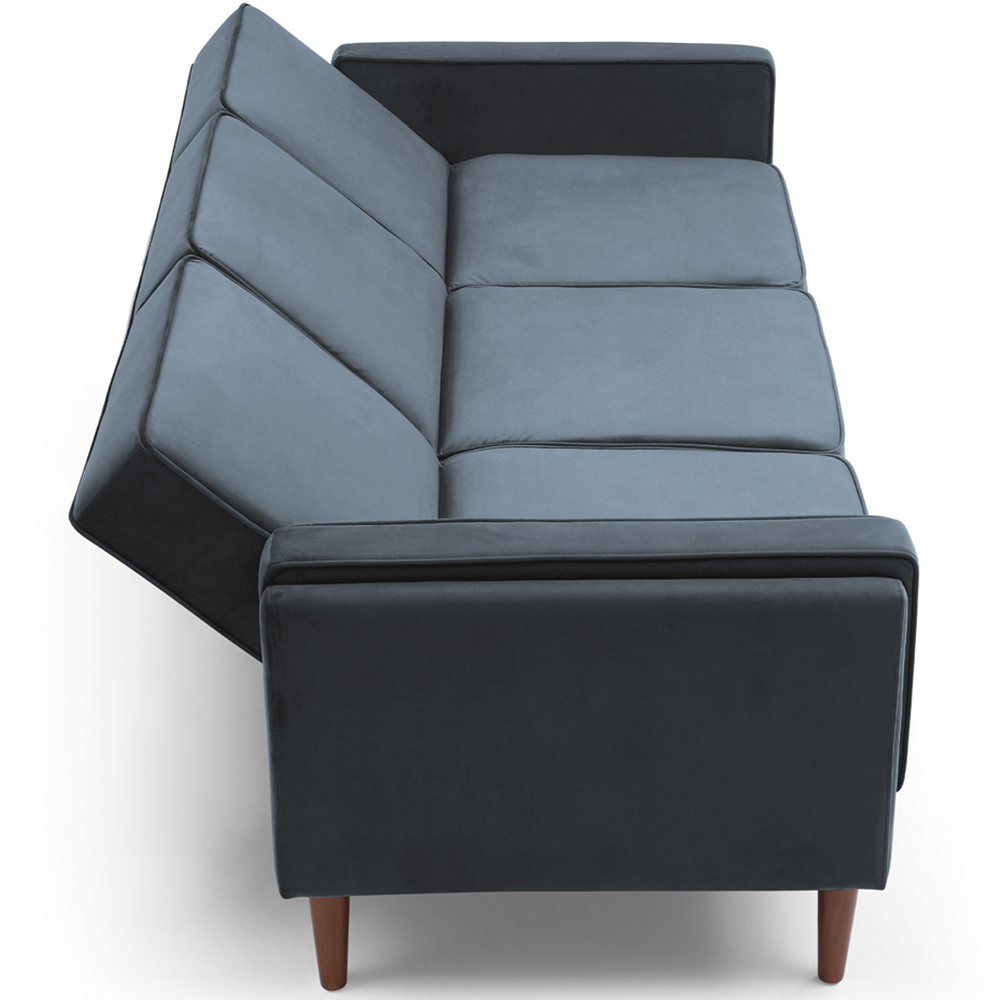 Asher 3 Seater Ink Velvet Sofa Bed Image 8