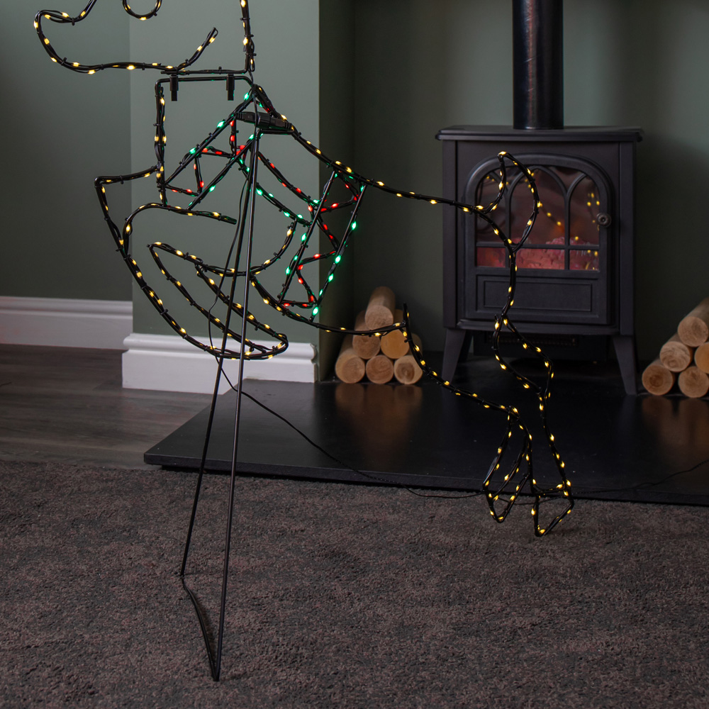 Samuel Alexander 350 Multicoloured LED Light-Up Prancing Reindeer Christmas Decoration 1.1m x 73cm Image 7