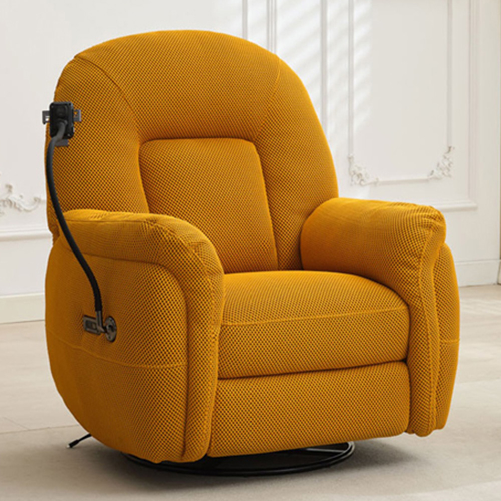 Milar Mustard Reclining Chair with Phone Holder Image 1