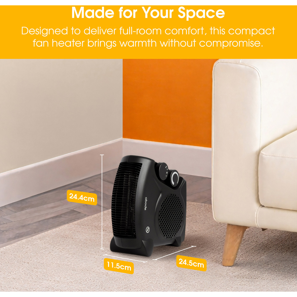 Abode AFH1001B Black Horizontal and Vertical Fan Heater Image 9