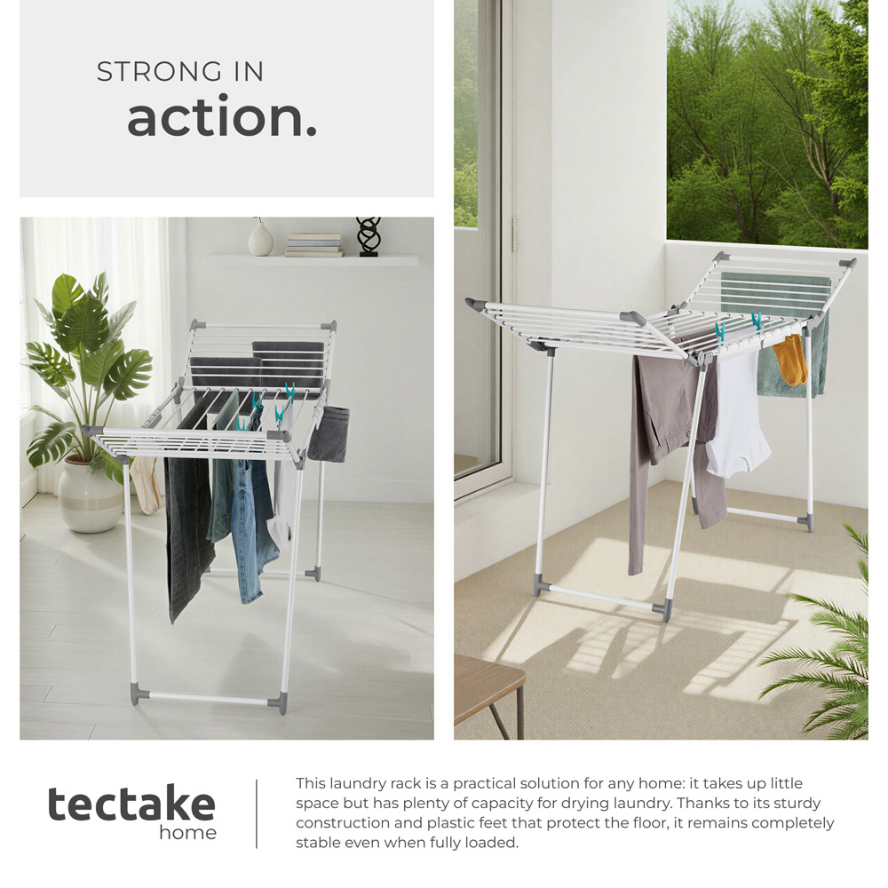 tectake Life White Indoor Foldable Clothes Airer 18m Image 7