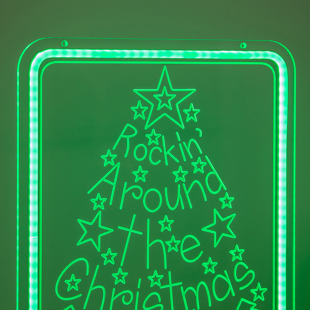 Samuel Alexander Green LED Neon Rockin' Around the Christmas Tree Christmas Decoration 40cm Image 6