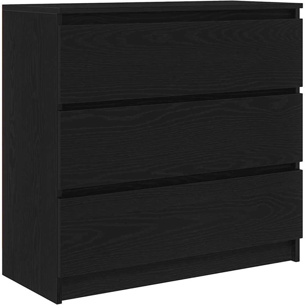 vidaXL 3 Drawer Black Oak Sideboard Image 2