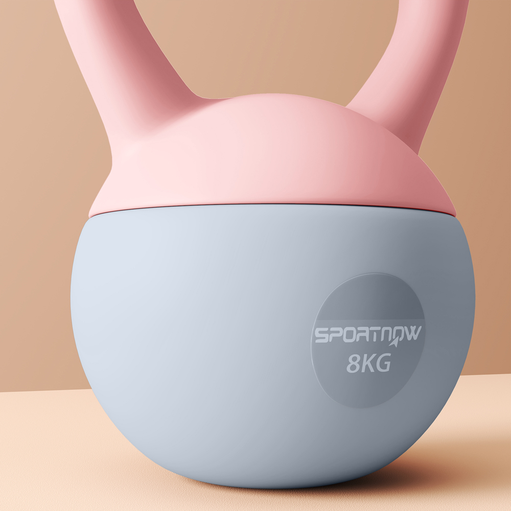 SPORTNOW Pink and Grey Soft Body Kettlebell with Non Slip Handle 8kg Image 4