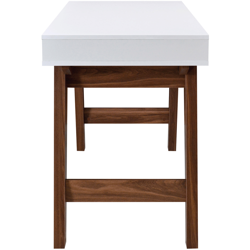 TTAP Florence White and Walnut Effect 2 Drawer Office Computer Desk Image 5