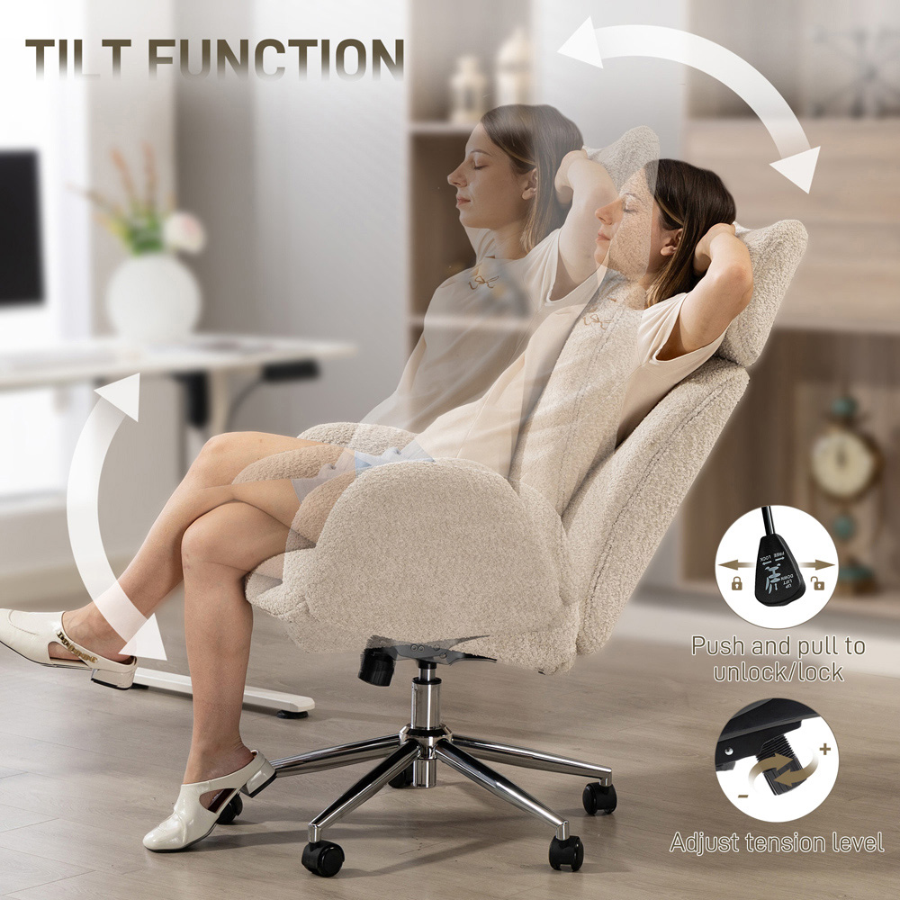 Portland Pale Grey Swivel Office Chair with Adjustable Headrest Image 6