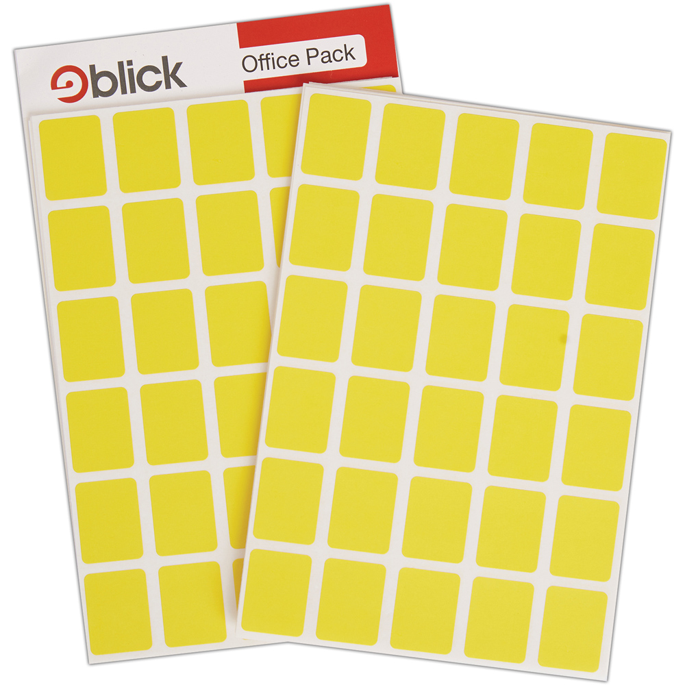 Blick Yellow Rectangular Self Adhesive Office Stickers 19 x 25mm 960 Pack Image 4