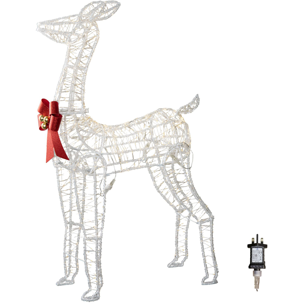 Samuel Alexander 880 Warm White LED Light-Up Acrylic Deer Christmas Decoration with Red Bow 124cm Image 9