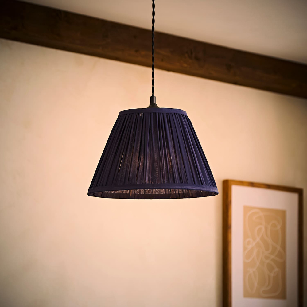 ValueLights Elowen Navy Chiffon Tapered Easy Fit Ceiling Pendant Lamp Shade 30cm Image 2