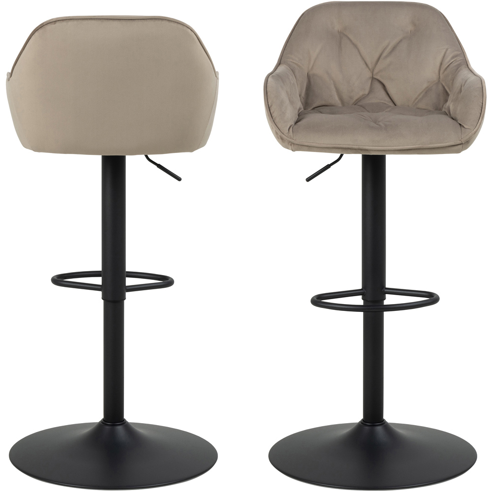 Florence Brooke Beige Height Adjustable Swivel Bar Stool Set of 2 Image 3