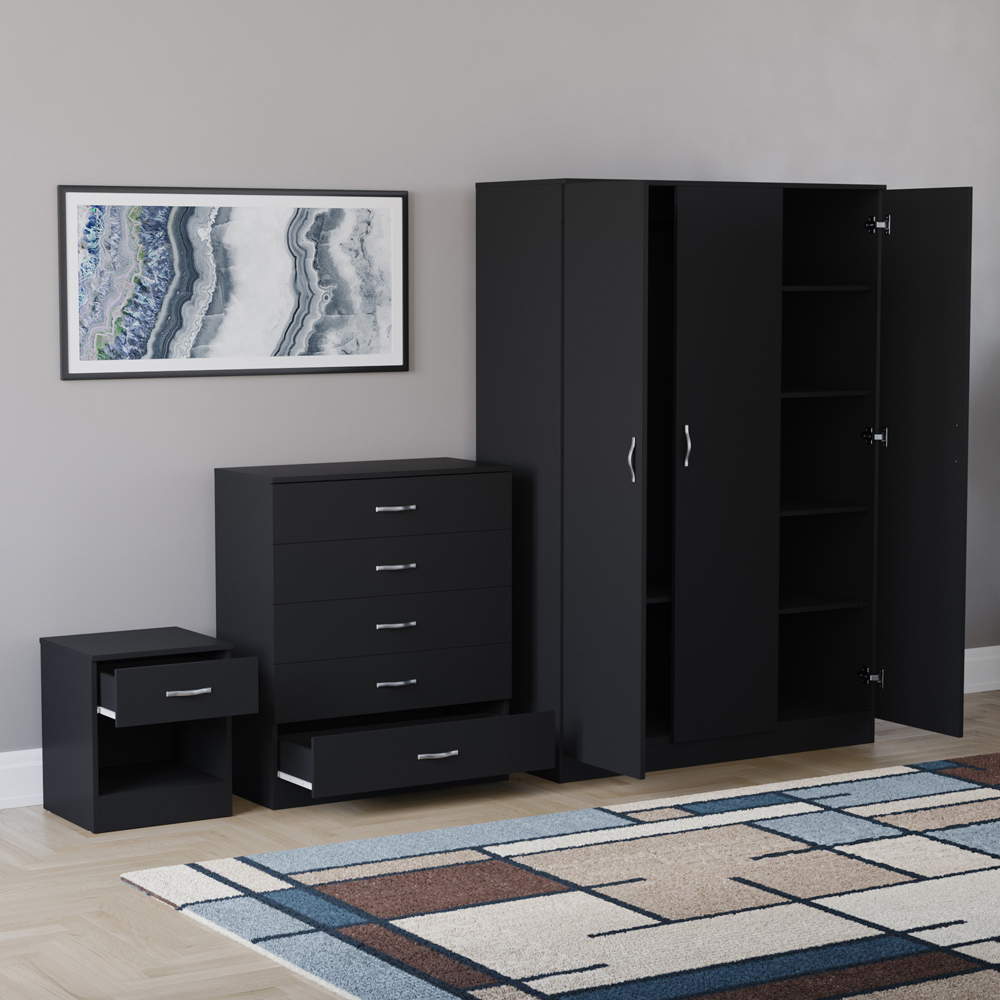 VIDA DESIGNS Riano Black 3 Piece Bedroom Furniture Set Image 4
