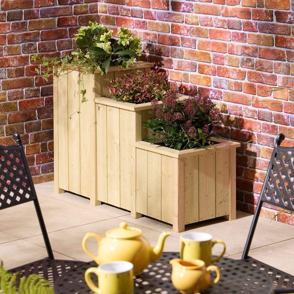 Rowlinson Signature Heritage 3-Tier Natural Wooden Garden Corner Planter 42 x 78.5 x 78.5cm Image 5