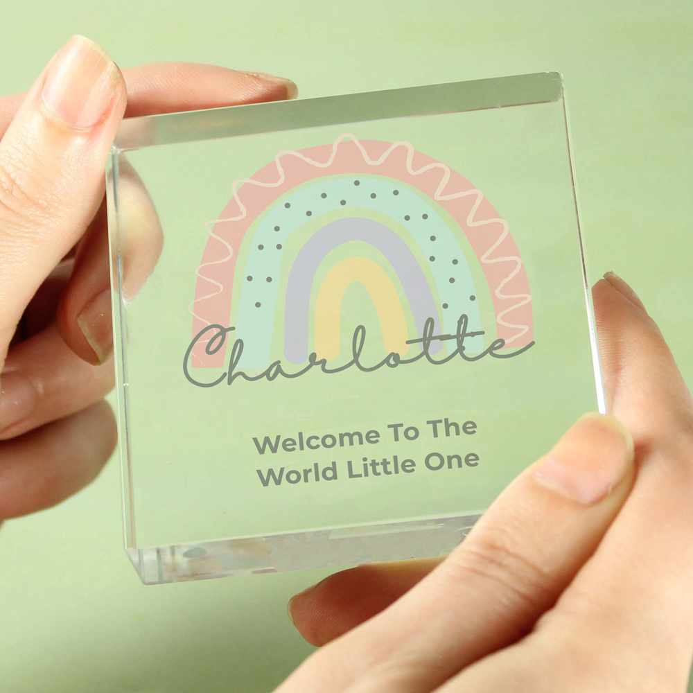 Personalised Memento Rainbow Crystal Token Image 3