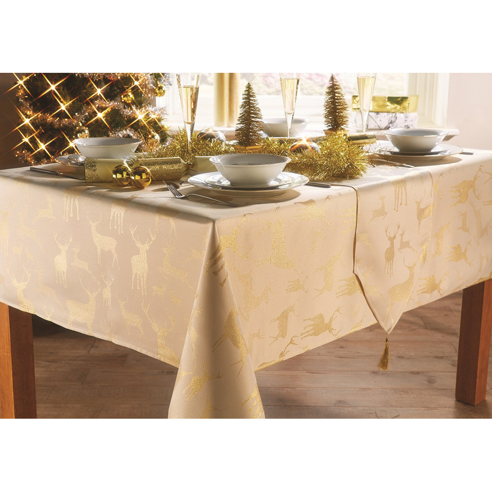 Christmas Story Cream and Gold Stag Napkin 4 Pack Image 3