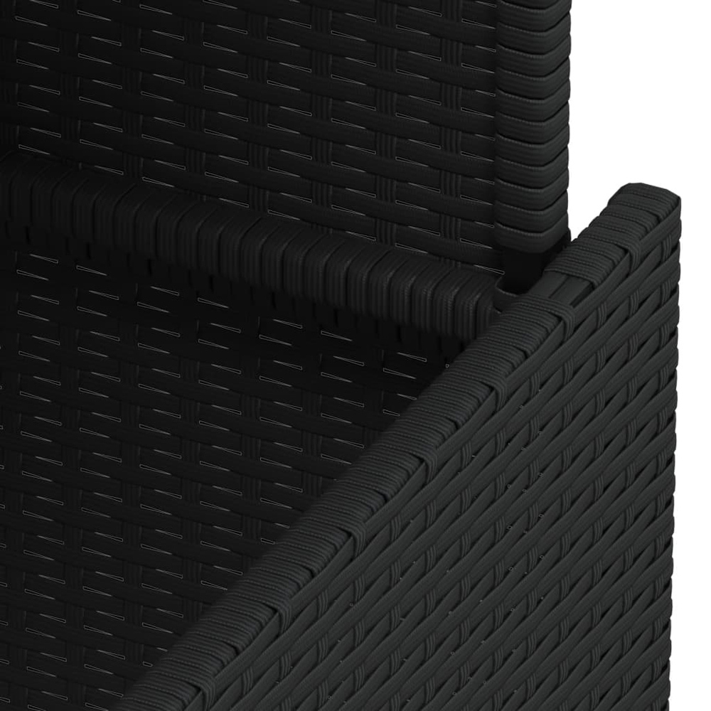 Walplus 2 Seater Black Poly Rattan Liftable Glass Top Convertible Garden Dining Table Image 8