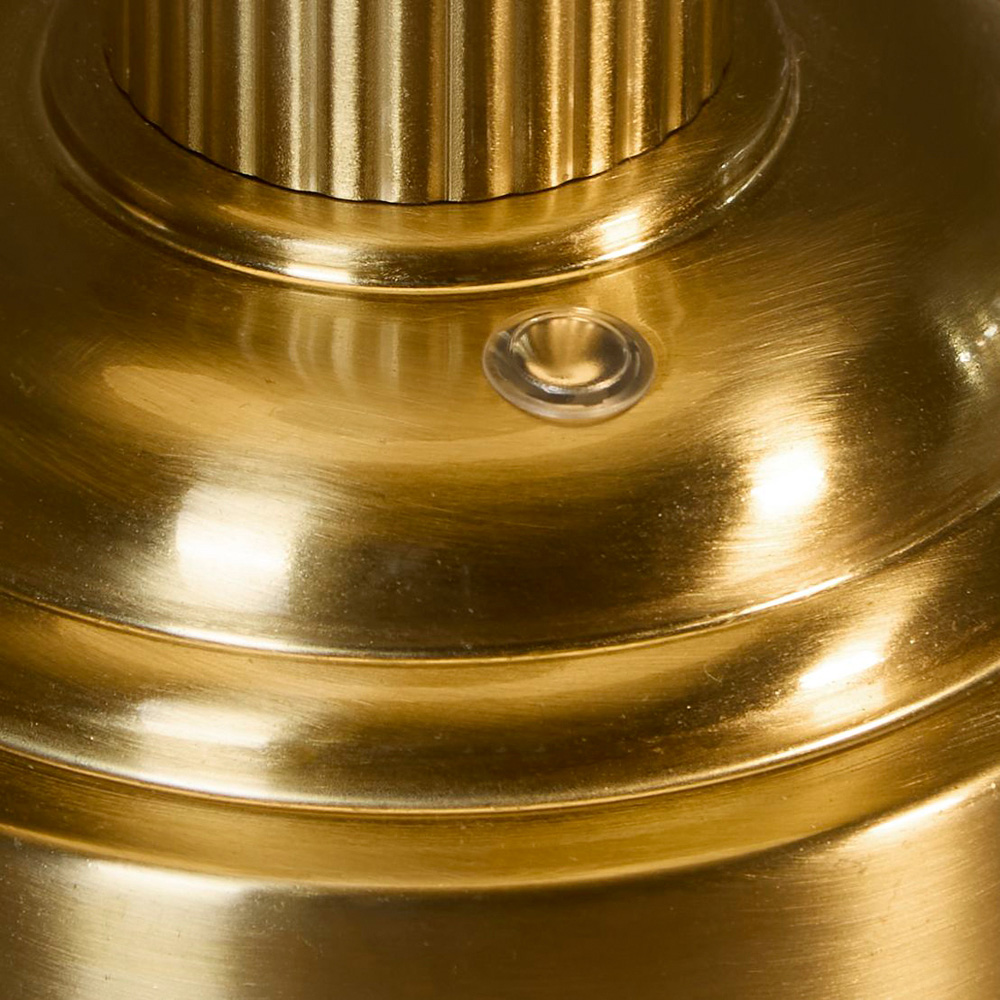 Lighting Collection Gold Ribbed Dome Shade Fluted Rechargeable LED Table Lamp Image 4