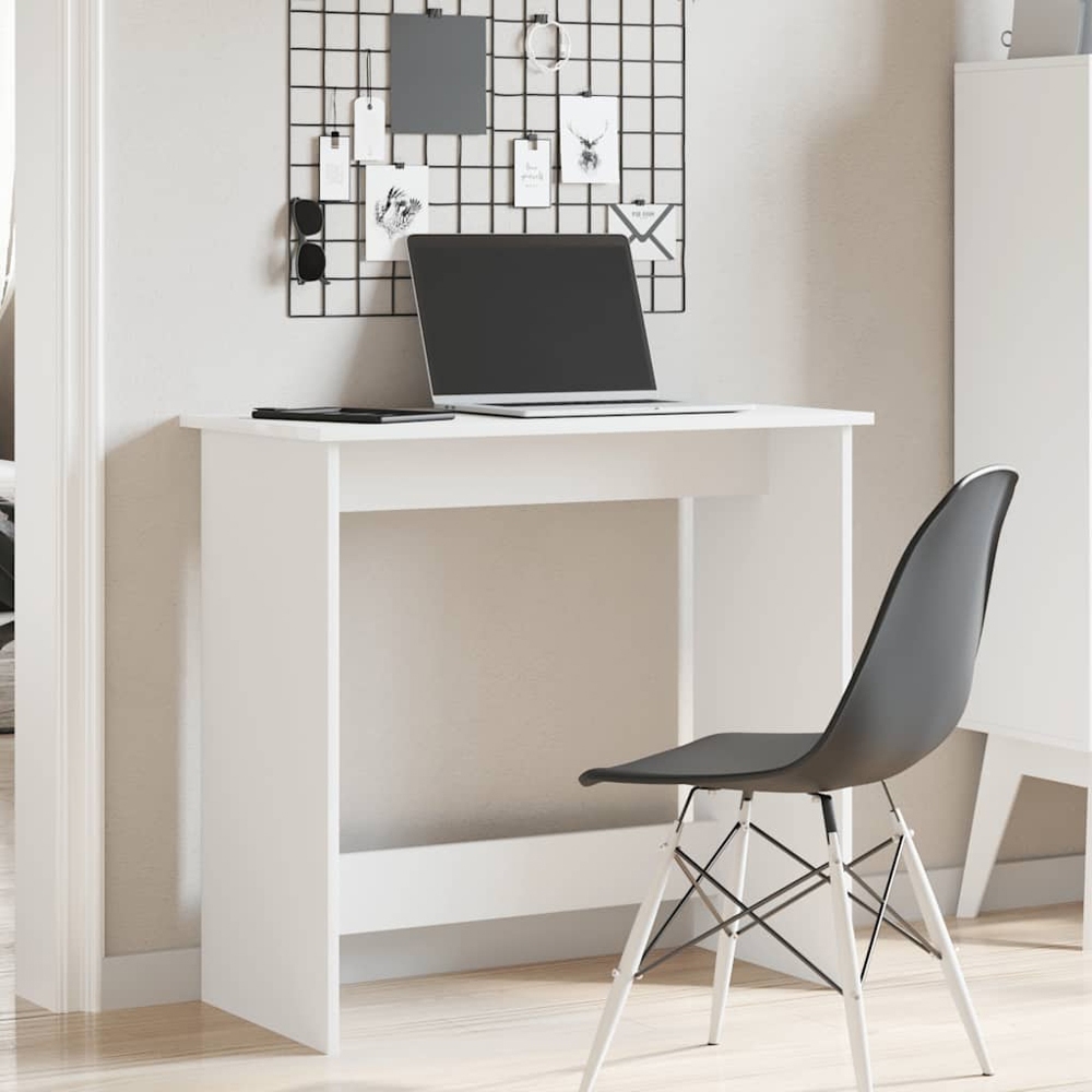vidaXL Office Desk Concrete White Image 8