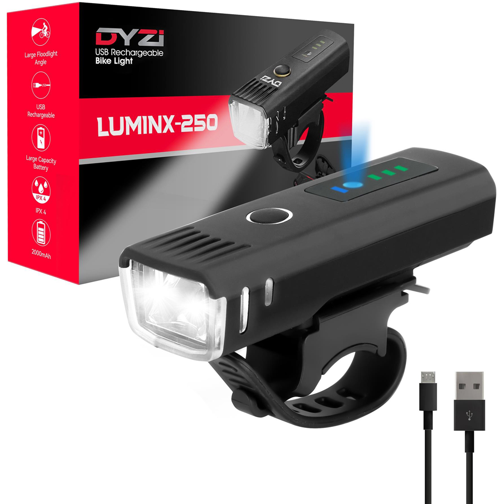 Dyzi USB Rechargeable Bike Front Light with 4 Modes Image 1
