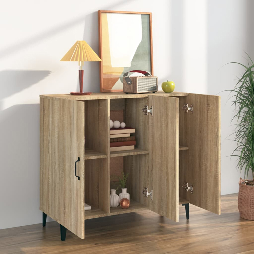 vidaXL 3 Door Sonoma Oak Sideboard Image 7