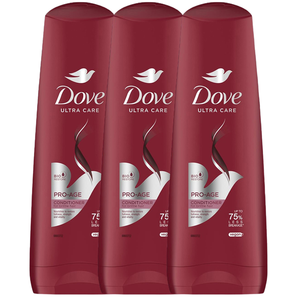 Dove Pro-Age Brittle and Damaged Hair Nourishing Conditioner 350ml 3 Pack Image 1