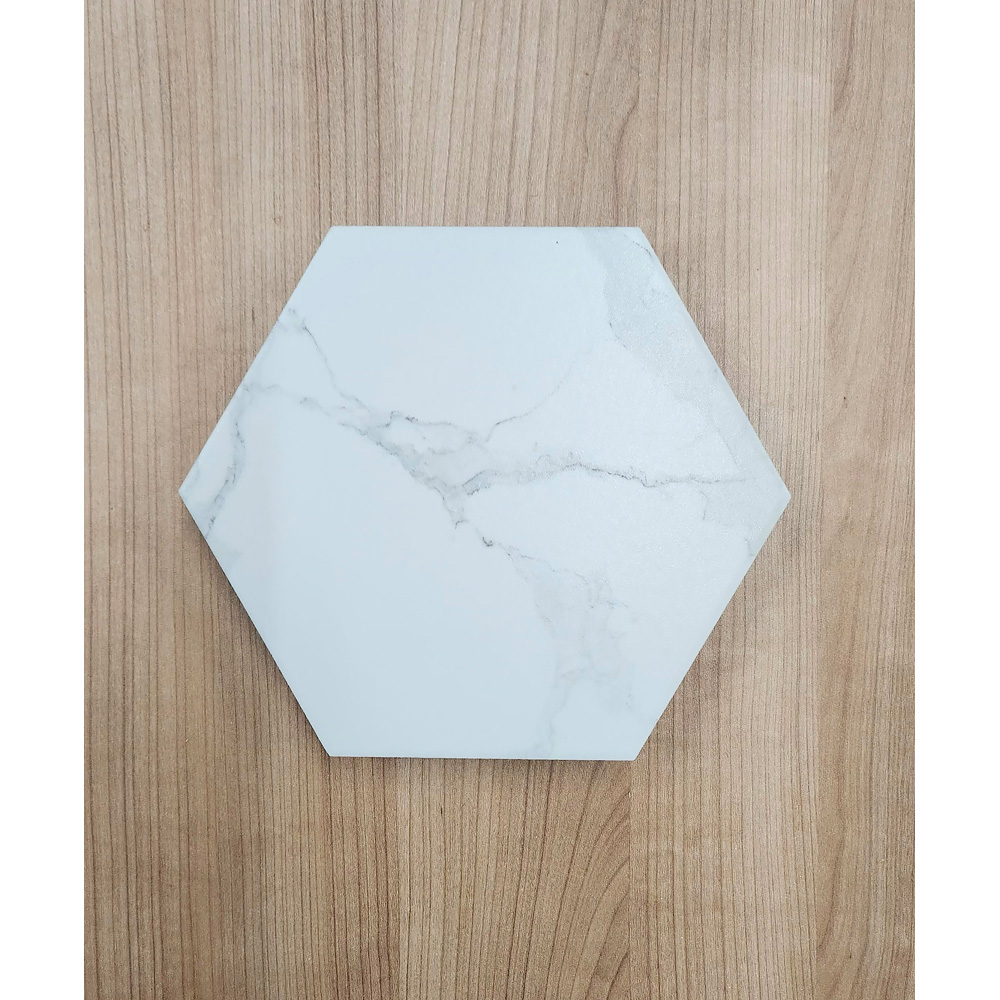Top Ceramics White Marble Effect Hexagon Porcelain Wall Tile 215 x 250mm Image 5