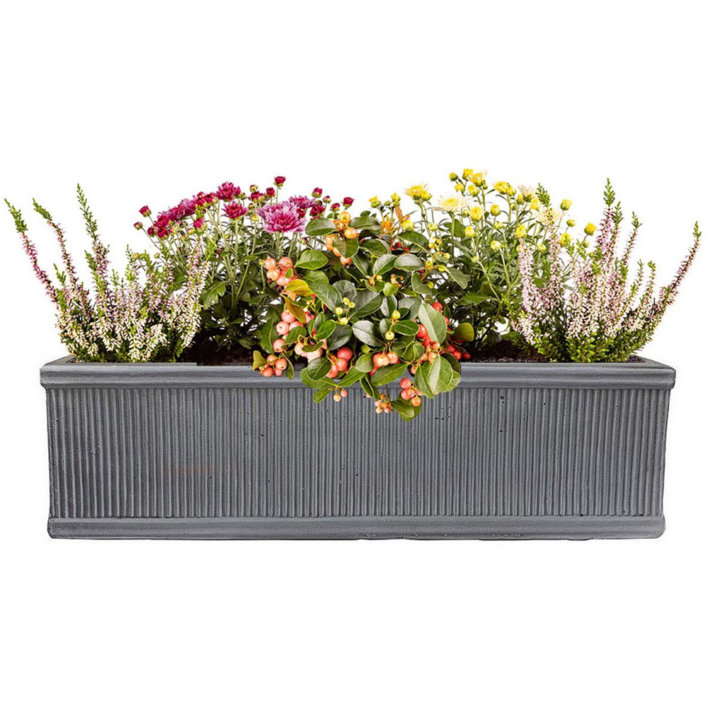 wilko Window Flower Box Grey Outdoor Planter 17cm Image 3