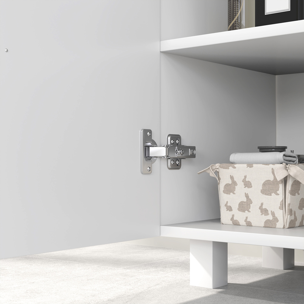 Portland 2 Door White High Gloss Freestanding Bathroom Under-Sink Cabinet Image 3