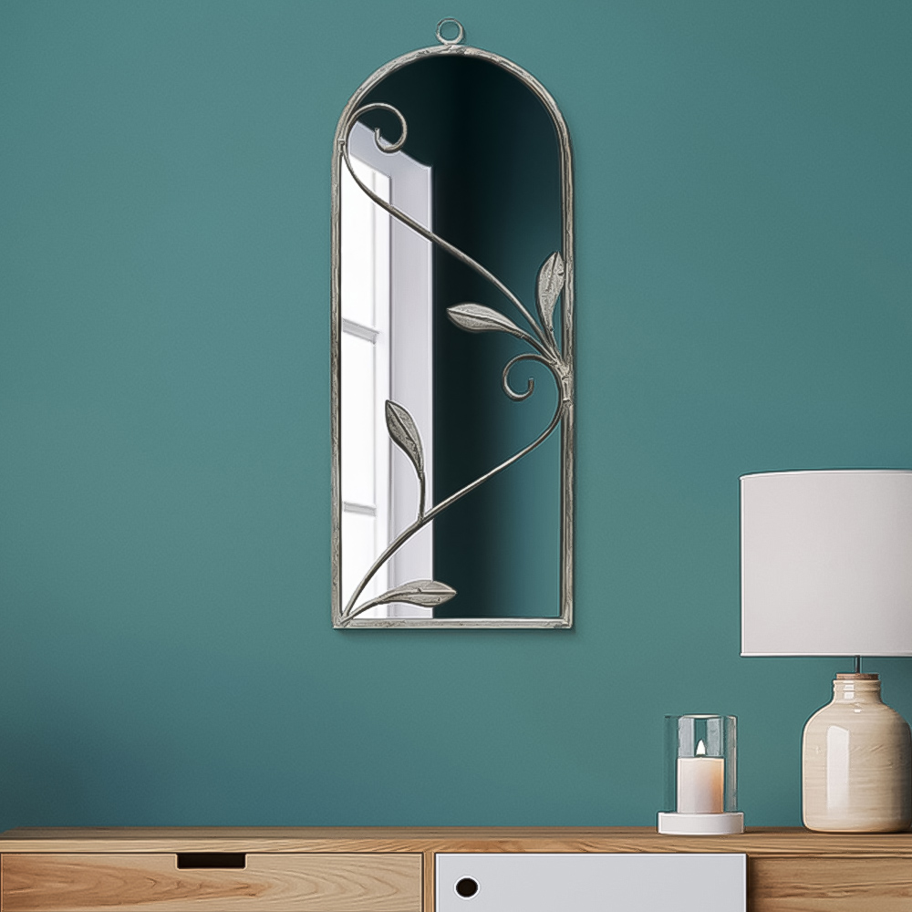 The Arcus Concrete Colour Arched Wall Mirror 64 x 24cm Image 3