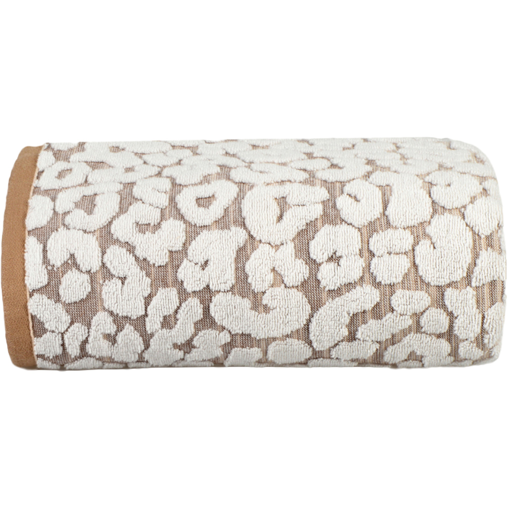 Allure Bath Fashions Luxury Jacquard Natural Leopard Bath Towel Image 1