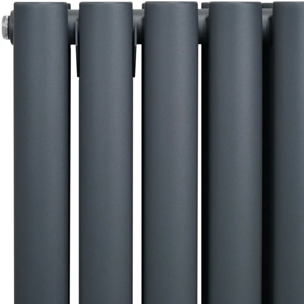 Monster Shop 6691BTU Anthracite Grey Oval Column Radiator and Valves 1600 x 600mm Image 4