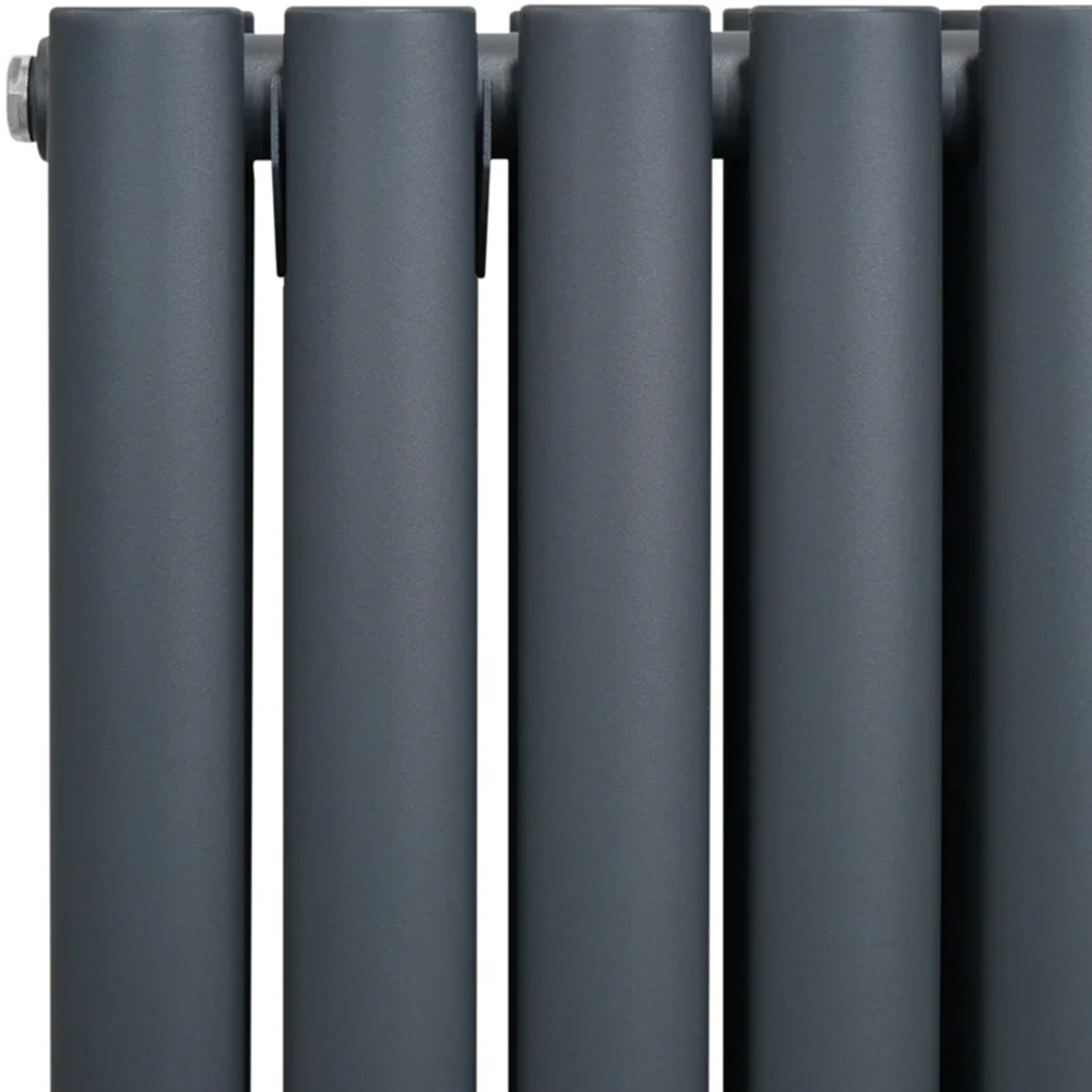 Monster Shop 4816BTU Anthracite Grey Oval Column Radiator and Valves 1800 x 360mm Image 4