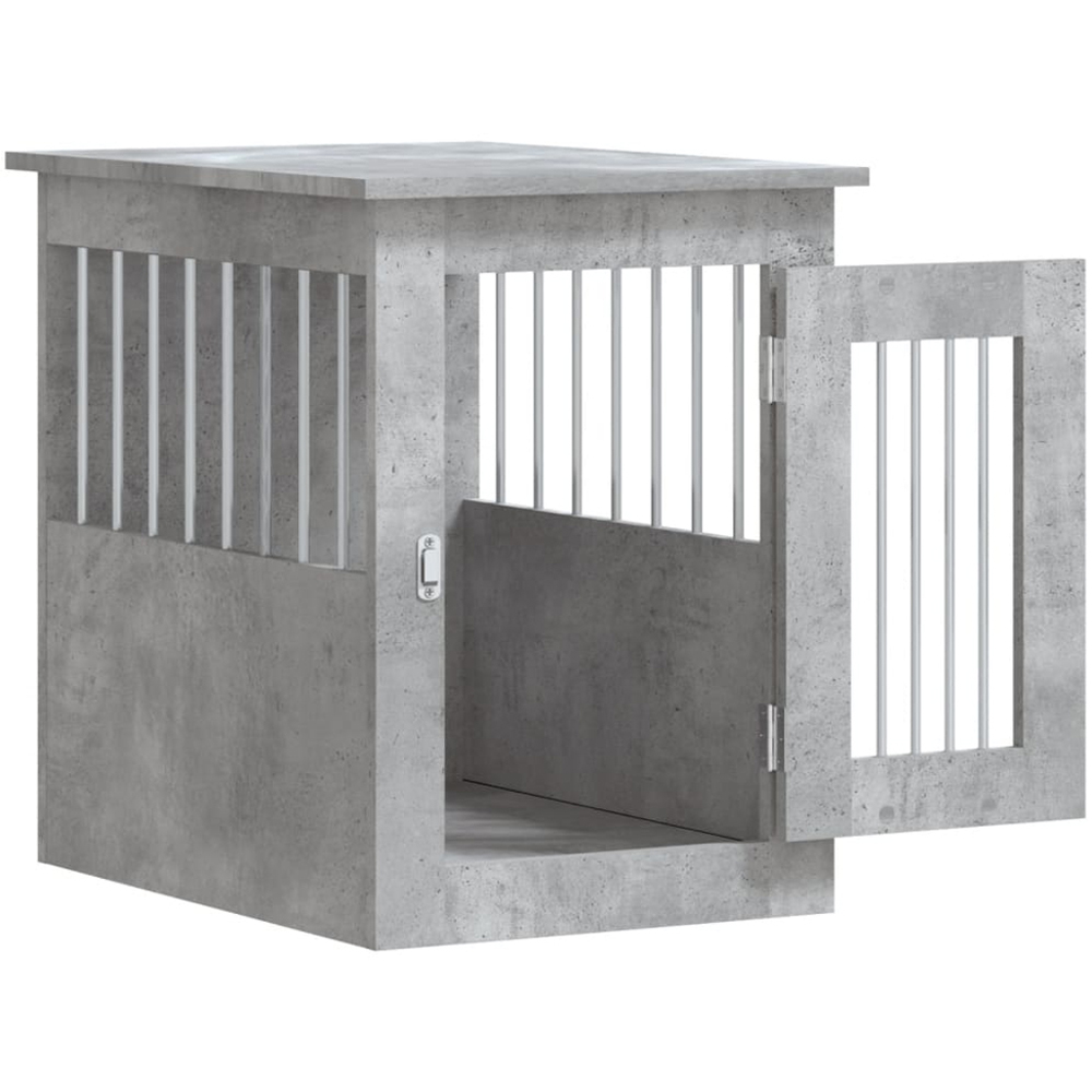 vidaXL Concrete Grey Processed Wood Dog Crate Furniture 45 x 62 x 59cm Image 5