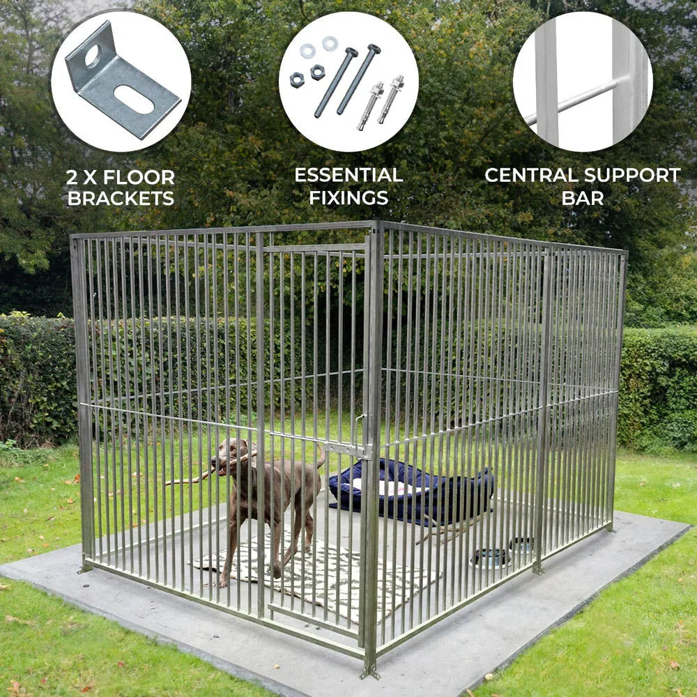 MonsterShop 2m Silver Dog Run Panel with 8cm Bar Spacing Image 4