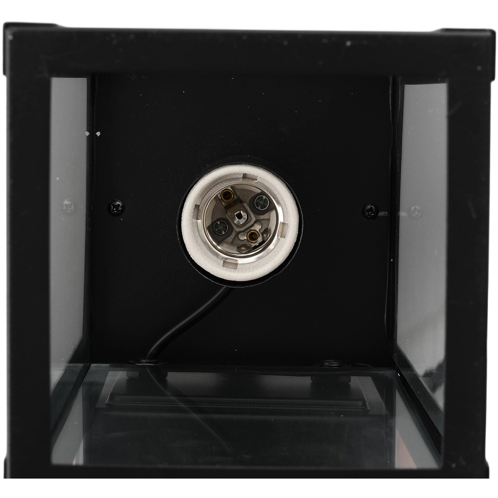 Living and Home Black Tempered Glass Shade Outdoor Sensor Wall Lamp Image 5