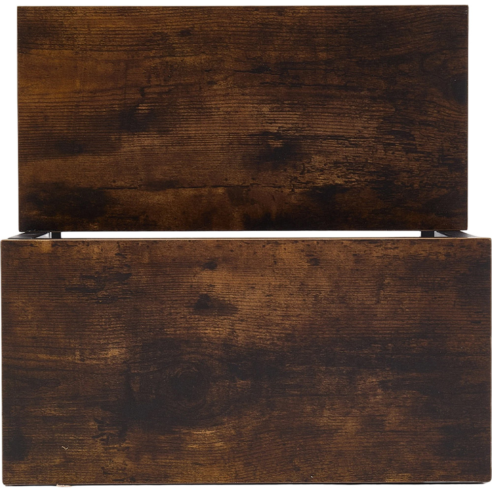 Living and Home Brown and Black Rustic Wood Grain 2 Step Stool Image 6