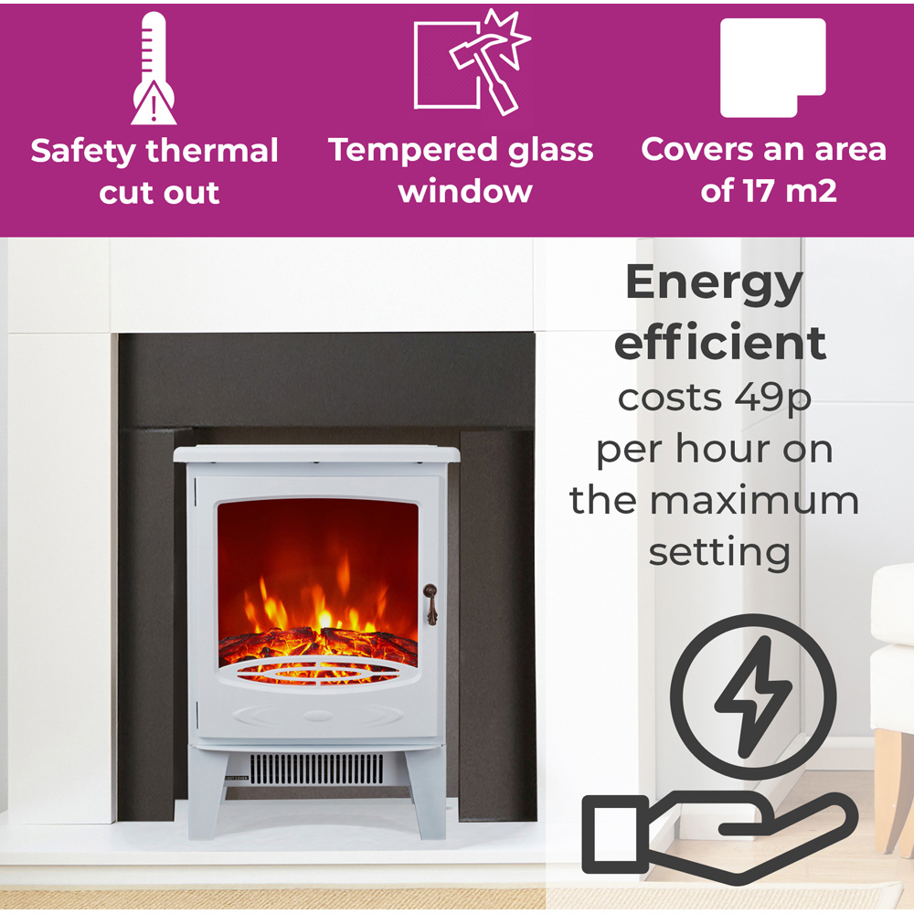 Neo White Glass Window Electric Stove Heater 1800W Image 6