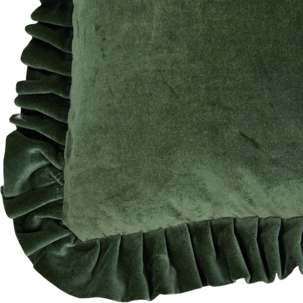 Raphael Ruffle Cushion  - Olive Image 2