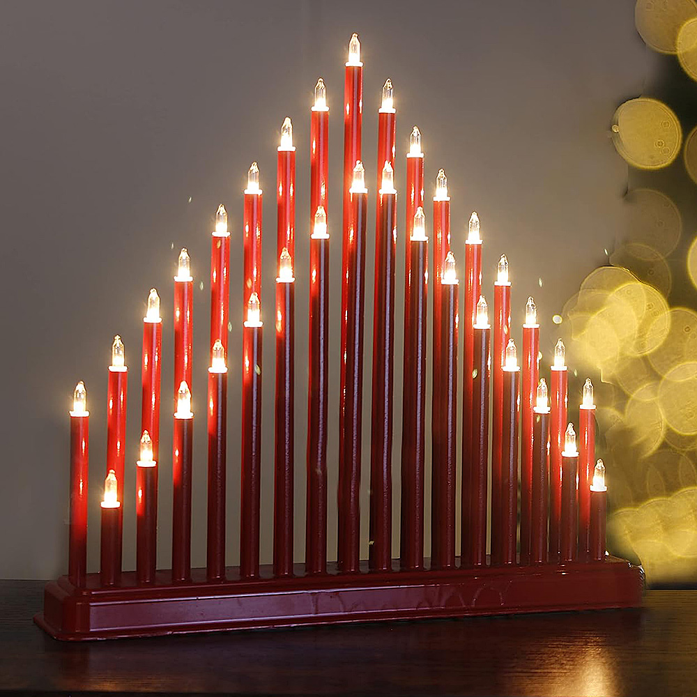 Marco Paul 33 LED Red Candle Bridge Image 1