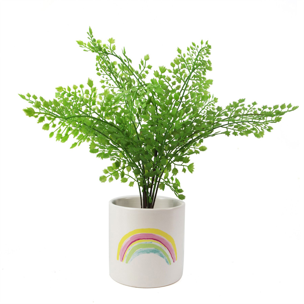 Leaf Artificial Ceramic Rainbow Multicolour Planter 12cm Image 3