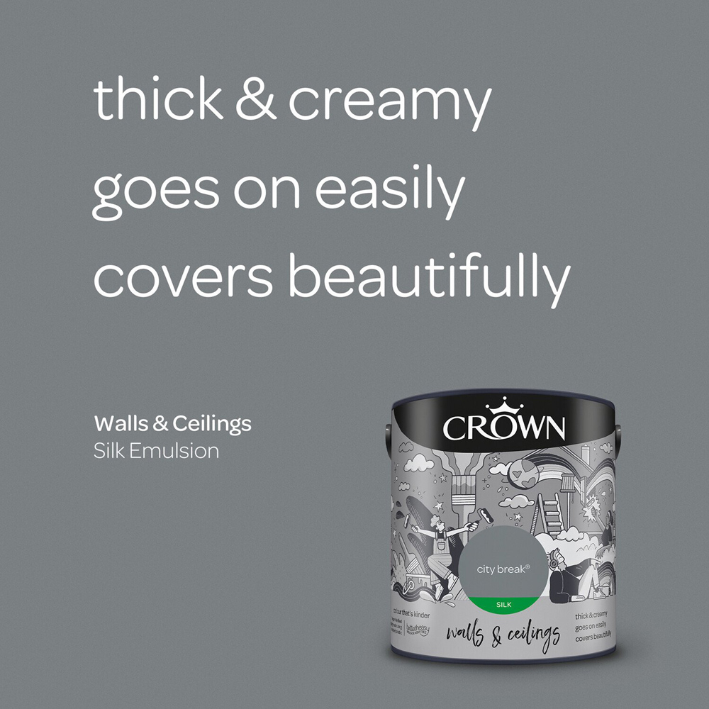 Crown Wall & Ceilings City Break Silk Emulsion 2.5L Image 6