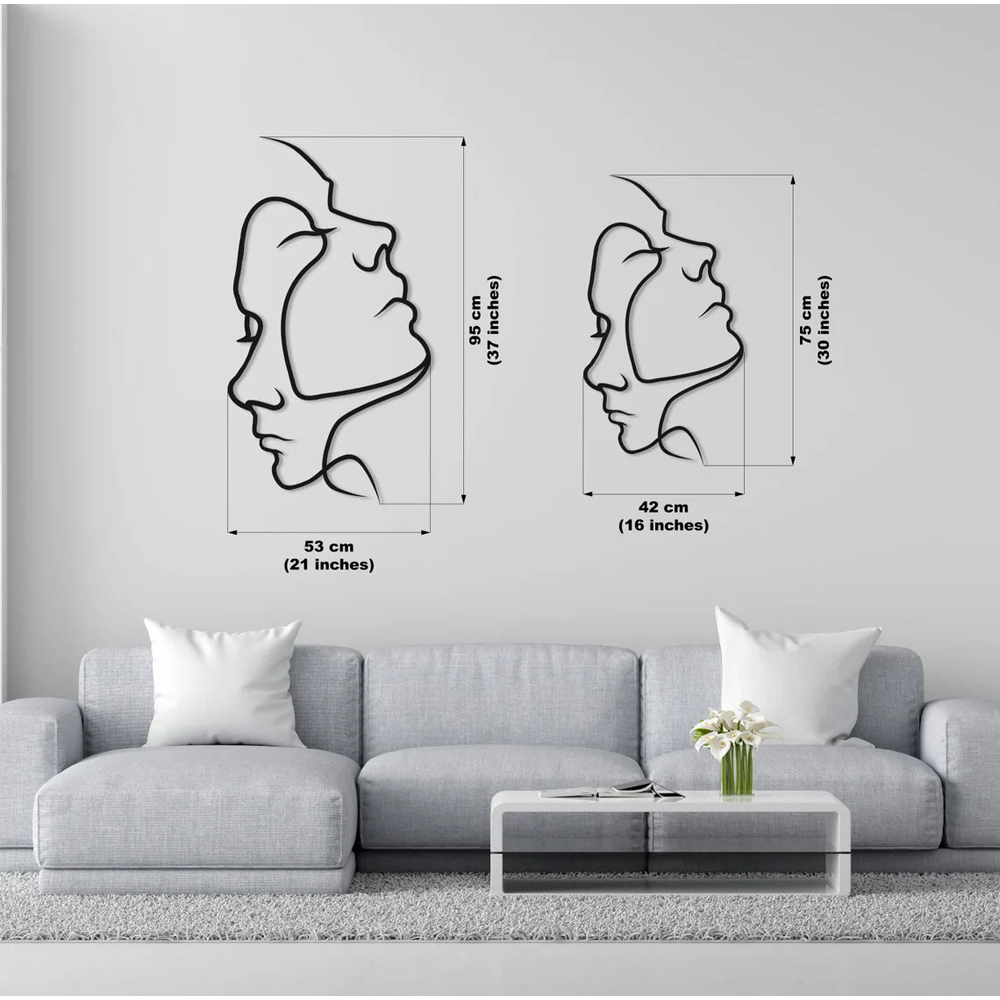 Decortie 2 Face Minimalist Metal Line Art Wall Decor Image 3