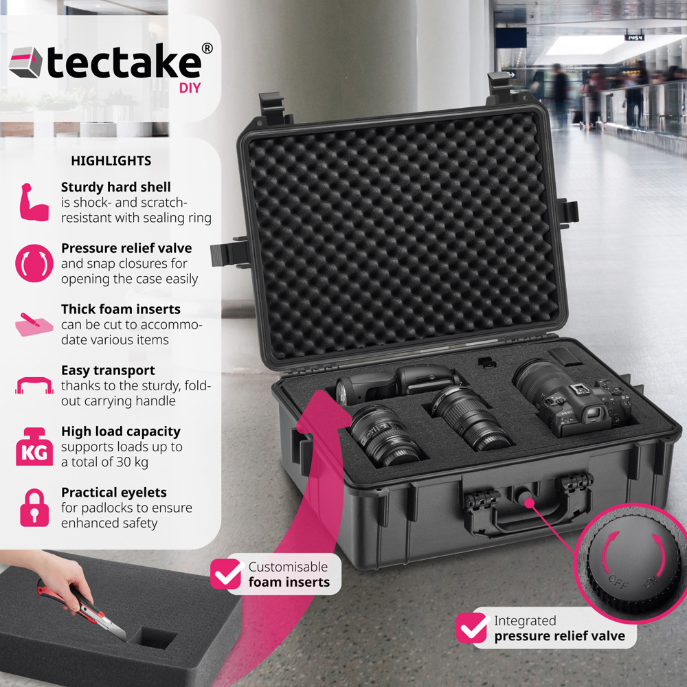 Tectake Black Hard Shell Camera Case Image 3