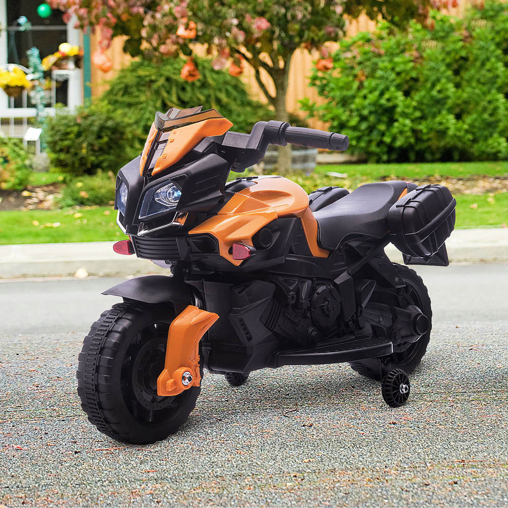 Portland Kids Ride On Electric Motorcycle Orange and Black Image 2