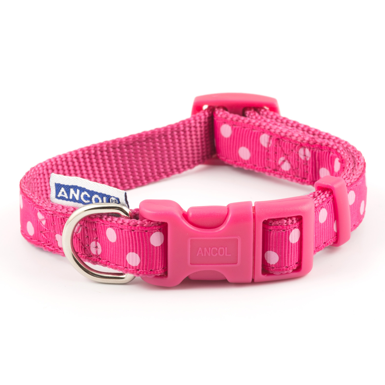 Adjustable Polka Dot Dog Collar - Pink / 1 - 2 Image