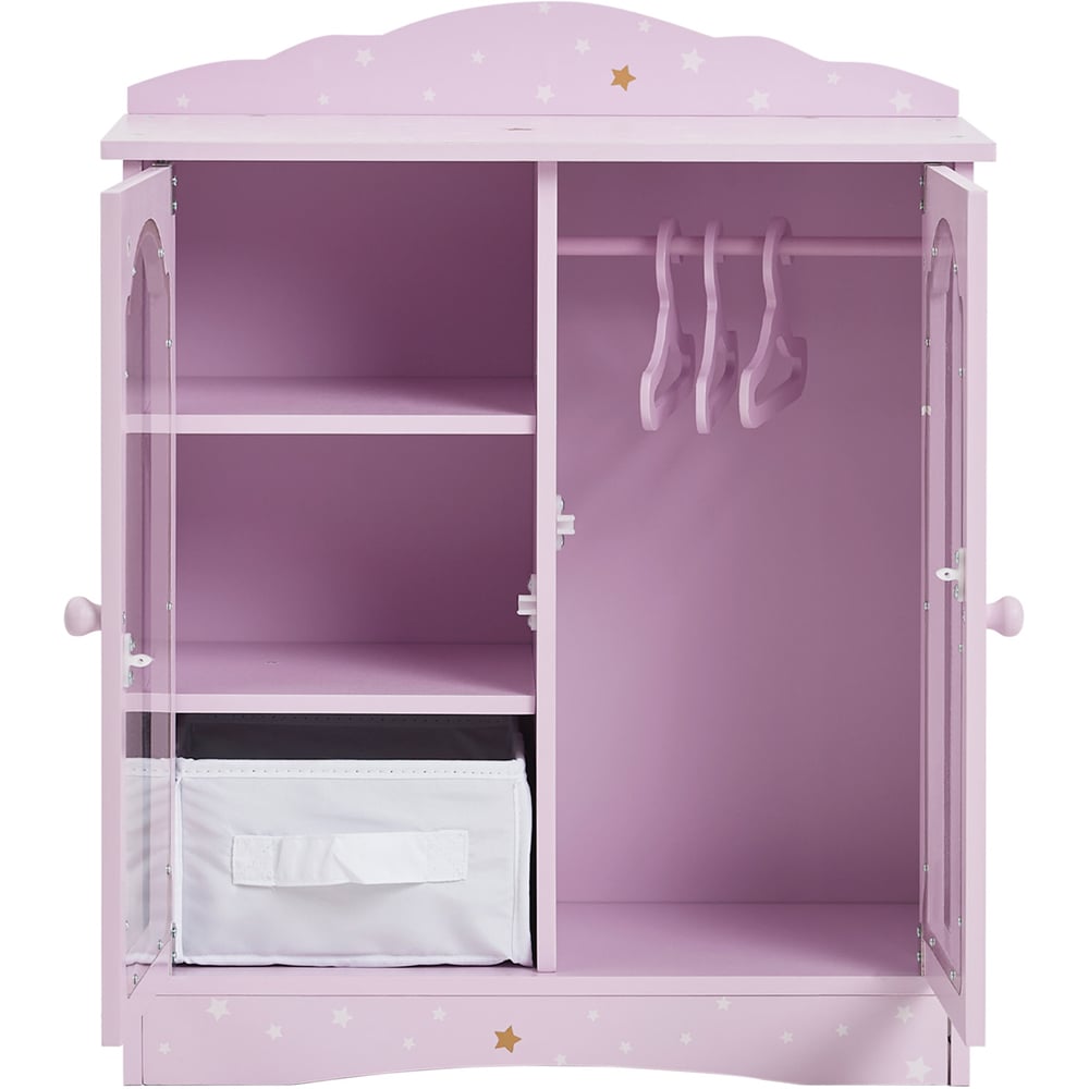 Teamson Kids Olivia's Little World 2 Door Twinkle Stars Princess Fancy Closet with 3 Hangers Image 4